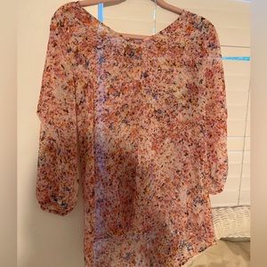 Ann Taylor semi sheer pink blouse